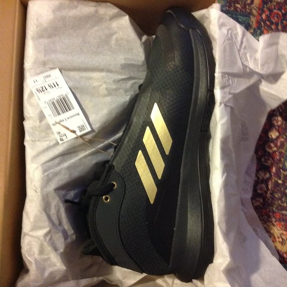 Adidas Men's Bounce Legends Black & Gold Basketball Sneakers- 11.5 - New in Box - Picture 8 of 11